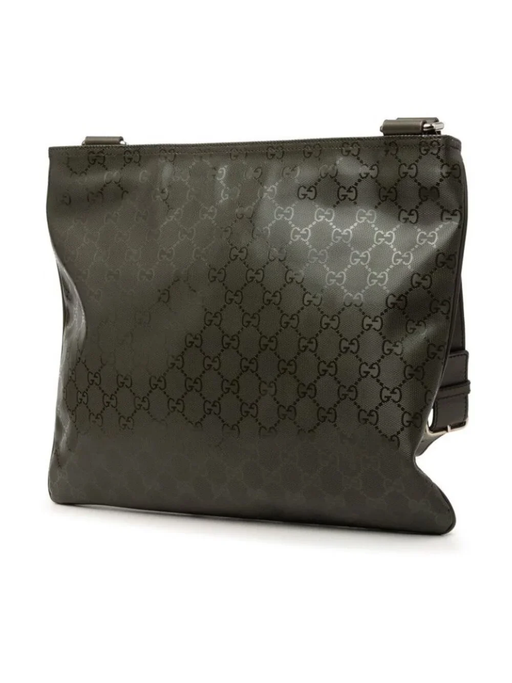 Gucci GG Supreme Crossbody Shoulder Bag Moss Green Leather